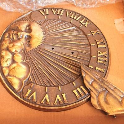 Lot #134 Beautiful Brass Garden Sundial -new in box