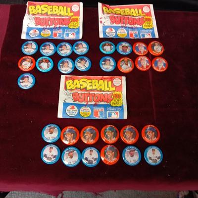 VARIOUS BASEBALL BUTTONS