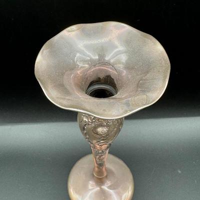 Sterling Silver Repoussé Bud Vase with Cherub Design, M.S. Cooler