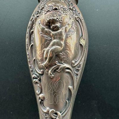 Sterling Silver Repoussé Bud Vase with Cherub Design, M.S. Cooler