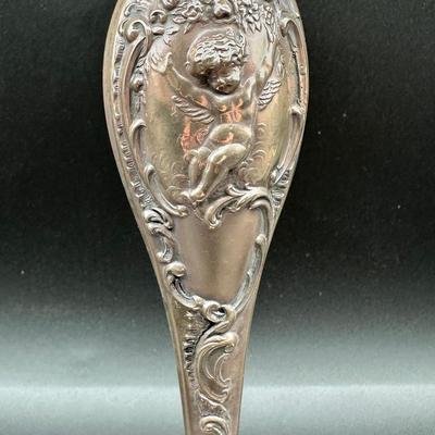 Sterling Silver Repoussé Bud Vase with Cherub Design, M.S. Cooler