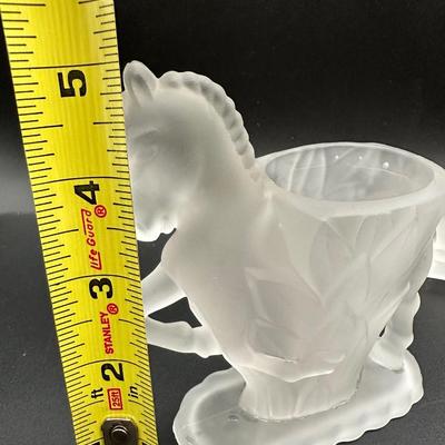 Vintage Satin Glass Horse Figurines