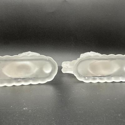 Vintage Satin Glass Horse Figurines