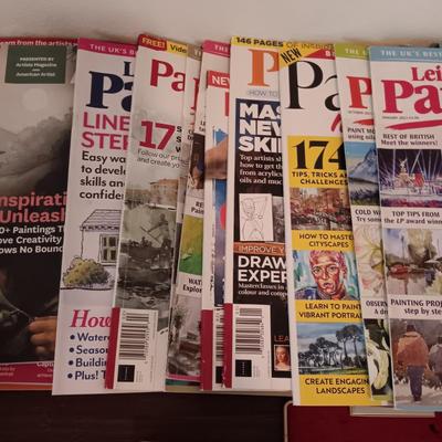 ART SUPPLIES AND 2 DIFFERENT ARTISTS MAGAZINES