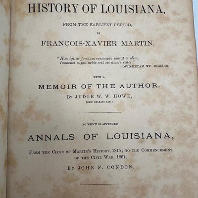 1882 History of Louisiana by François Xavier Martin