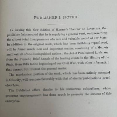 1882 History of Louisiana by François Xavier Martin