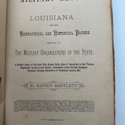 1875 Military Record of Louisiana by Napier Bartlett – Civil War Confederate History, New Orleans