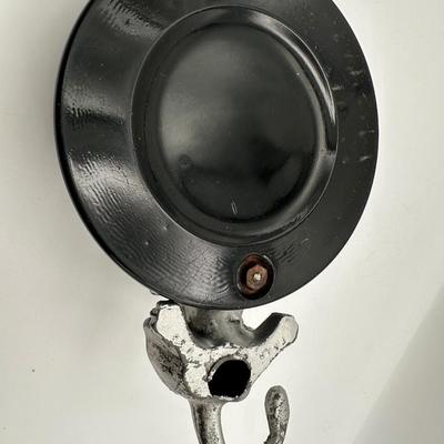 Vintage Lion Figural Ashtray – Cast Metal & Black Glass