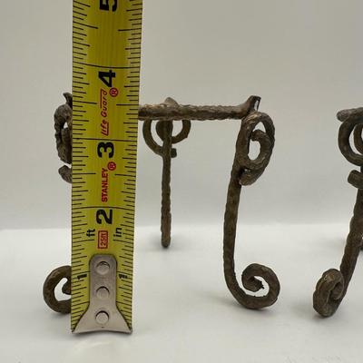 Pair of Hand-Blown Glass Vessels with Stands