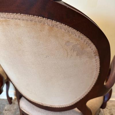 Pair of Vintage Carved Wood Armchairs