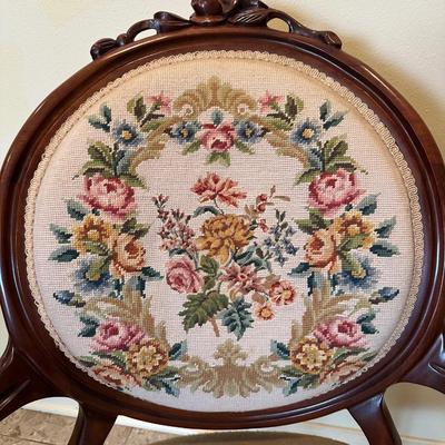 Pair of Vintage Carved Wood Armchairs