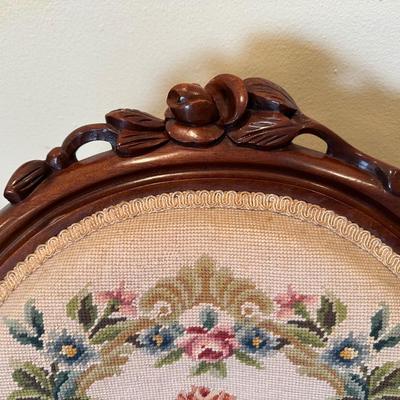 Pair of Vintage Carved Wood Armchairs