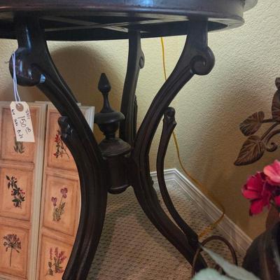 Sale Photo Thumbnail #118: Round table - 27”, 29” tall, 
3 wood tv trays