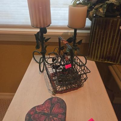 Sale Photo Thumbnail #122: Misc decor & greenery
Tile table - 25x30, 22” tall
Table 2 - 14x14, 19 1/2” tall
Table 3 - 19 1/4”x14 1/4”, 21” tall