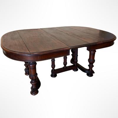Antique Extendable Dining Table with Leaves