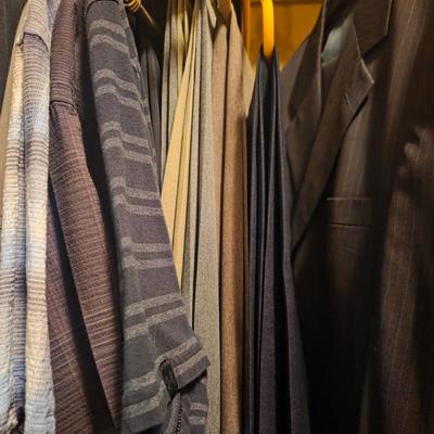 Sale Photo Thumbnail #233: Suits
Dress pants 36x30
Long sleeve shirts
Short sleeve shirts
Ties
Shoes - size 10 Nunn Bush shoes are brand new

Shelf not included