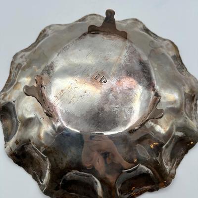 Mexican Sterling Footed Scalloped Bowl