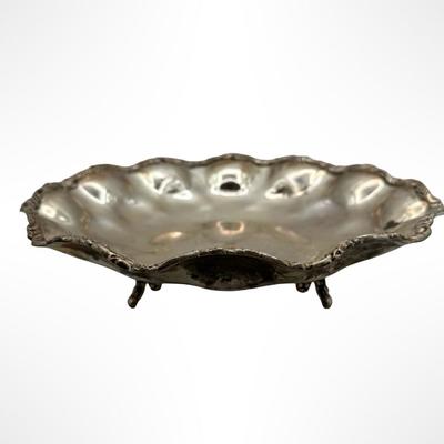 Mexican Sterling Footed Scalloped Bowl