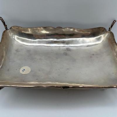 Mexican Sterling Silver Footed Rectangular Tray — Signed Zurita