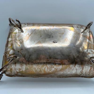 Mexican Sterling Silver Footed Rectangular Tray — Signed Zurita