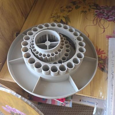 Sale Photo Thumbnail #302: Table 
Craft painting
Clay books
Paint brush or pencil holder
Organizer