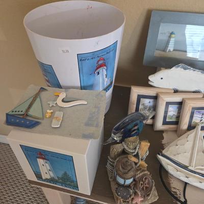 Sale Photo Thumbnail #312: Picture - 23x36
Mirror - 21x27
Square table - 14x24 1/2, 22 1/2” tall
Lighthouse table - 21” tall