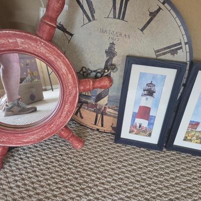 Sale Photo Thumbnail #317: Picture - 23x36
Mirror - 21x27
Square table - 14x24 1/2, 22 1/2” tall
Lighthouse table - 21” tall