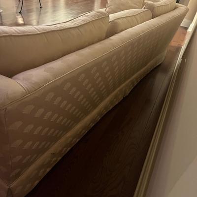 Ivory Colored Satin W/ Shell Motif Sofa (LR-MG)