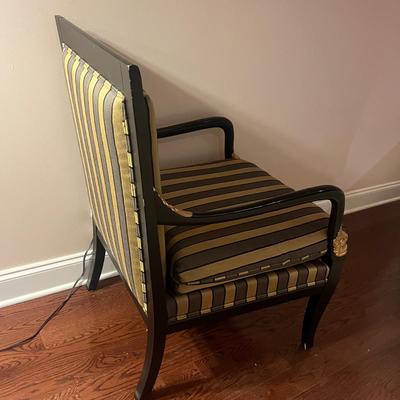 Ethan Allen Ebony Finish Chair with Gold Trim (LR-MG)