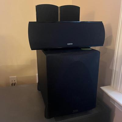 Definitive Pro Sub 800 With Center Speaker & Two Speakers (LR-MG)