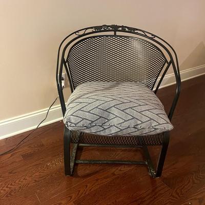 Black Metal Patio Table & Two Chairs (LR-MG)