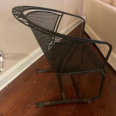 Black Metal Patio Table & Two Chairs (LR-MG)