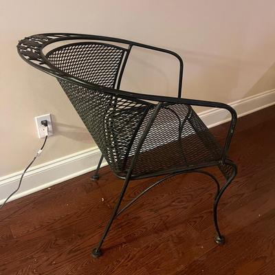 Black Metal Patio Table & Two Chairs (LR-MG)