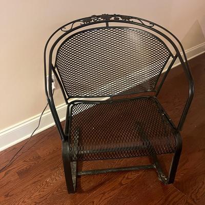 Black Metal Patio Table & Two Chairs (LR-MG)