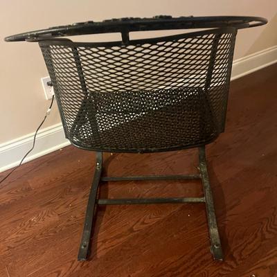 Black Metal Patio Table & Two Chairs (LR-MG)