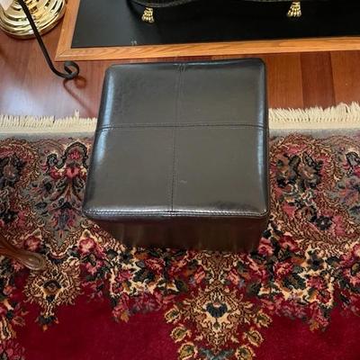 Black Vinyl Cube Foot Stool (L)