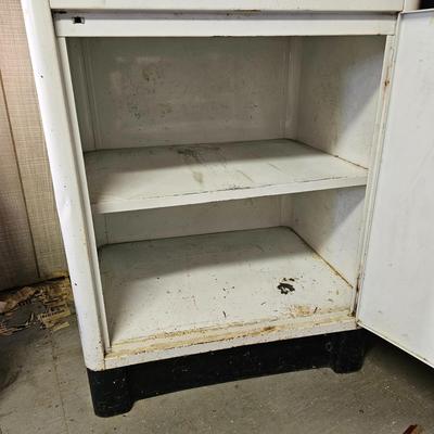 Pair of White Enamel Cabinets (SB, G1 -JS)