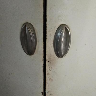 Pair of White Enamel Cabinets (SB, G1 -JS)