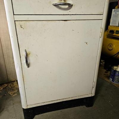 Pair of White Enamel Cabinets (SB, G1 -JS)