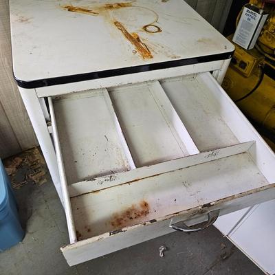 Pair of White Enamel Cabinets (SB, G1 -JS)