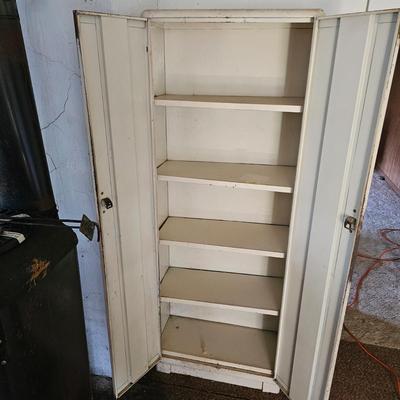 Pair of White Enamel Cabinets (SB, G1 -JS)