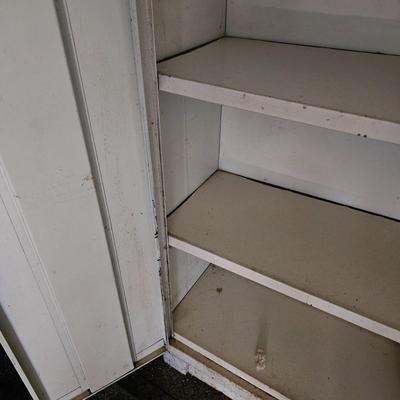 Pair of White Enamel Cabinets (SB, G1 -JS)