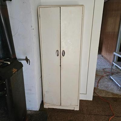 Pair of White Enamel Cabinets (SB, G1 -JS)
