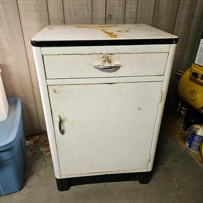 Pair of White Enamel Cabinets (SB, G1 -JS)