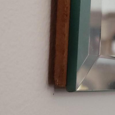 Large Beveled Mirror with Frosted Flowers (LR-KD)