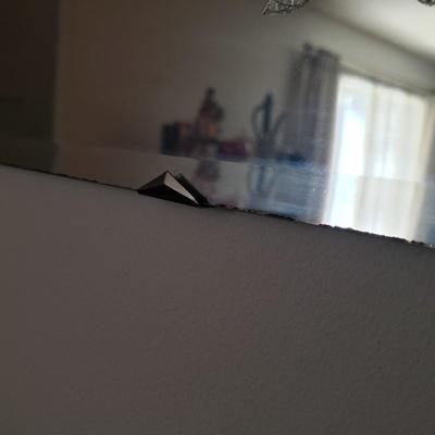 Large Beveled Mirror with Frosted Flowers (LR-KD)
