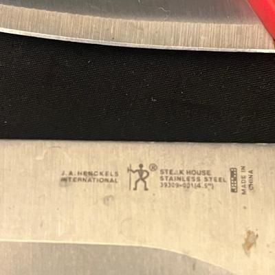 J.A. Henckels Knife Block With Knives & Presto Knife Sharpener (K-MG)