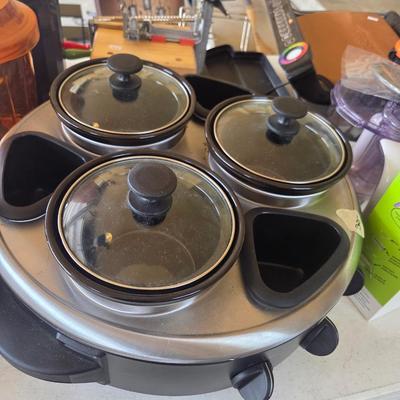 Sale Photo Thumbnail #442: 3 pot crockpot
Ninja blender
Coffee grinder
T-fal griddle / grill
Apple corer
Good smoker