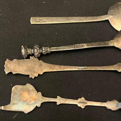 Collection of Souvenir Sterling & Silver Plate Spoons (K-MG)
