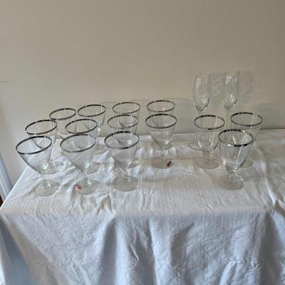 Fostoria Glasses and 2 Champagne Flutes (DR)